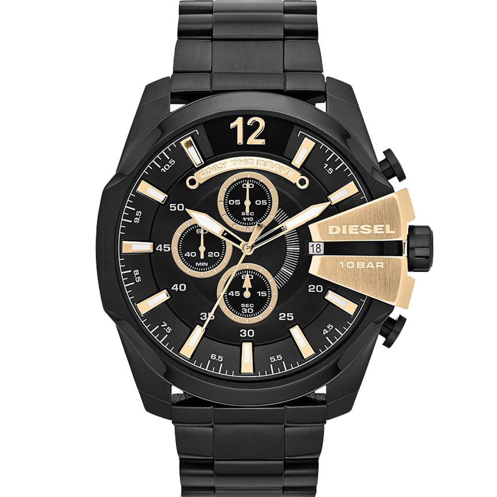 Diesel Men's Black Stainless Steel Mega Chief DZ4338 Chronograph Watch