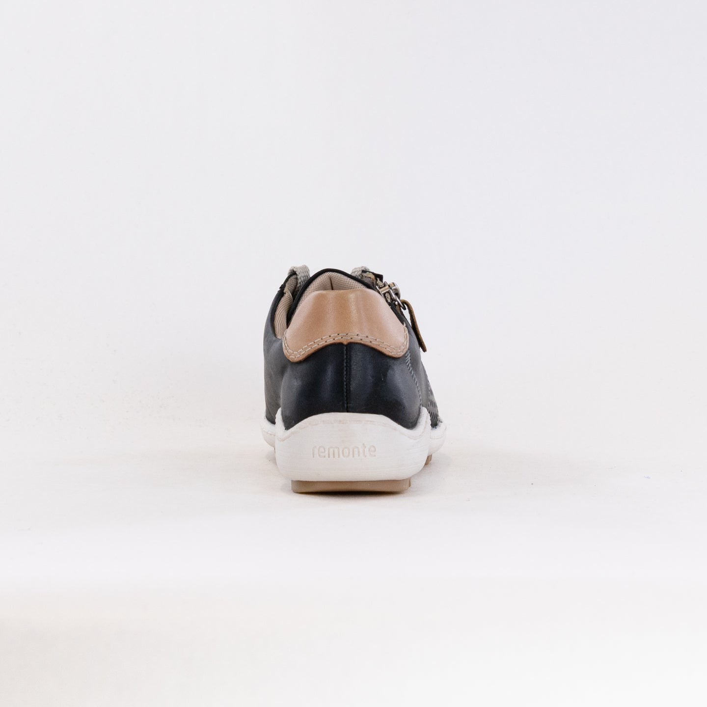 Stylish Women's Black Leather Rieker Liv R1417 Sneakers