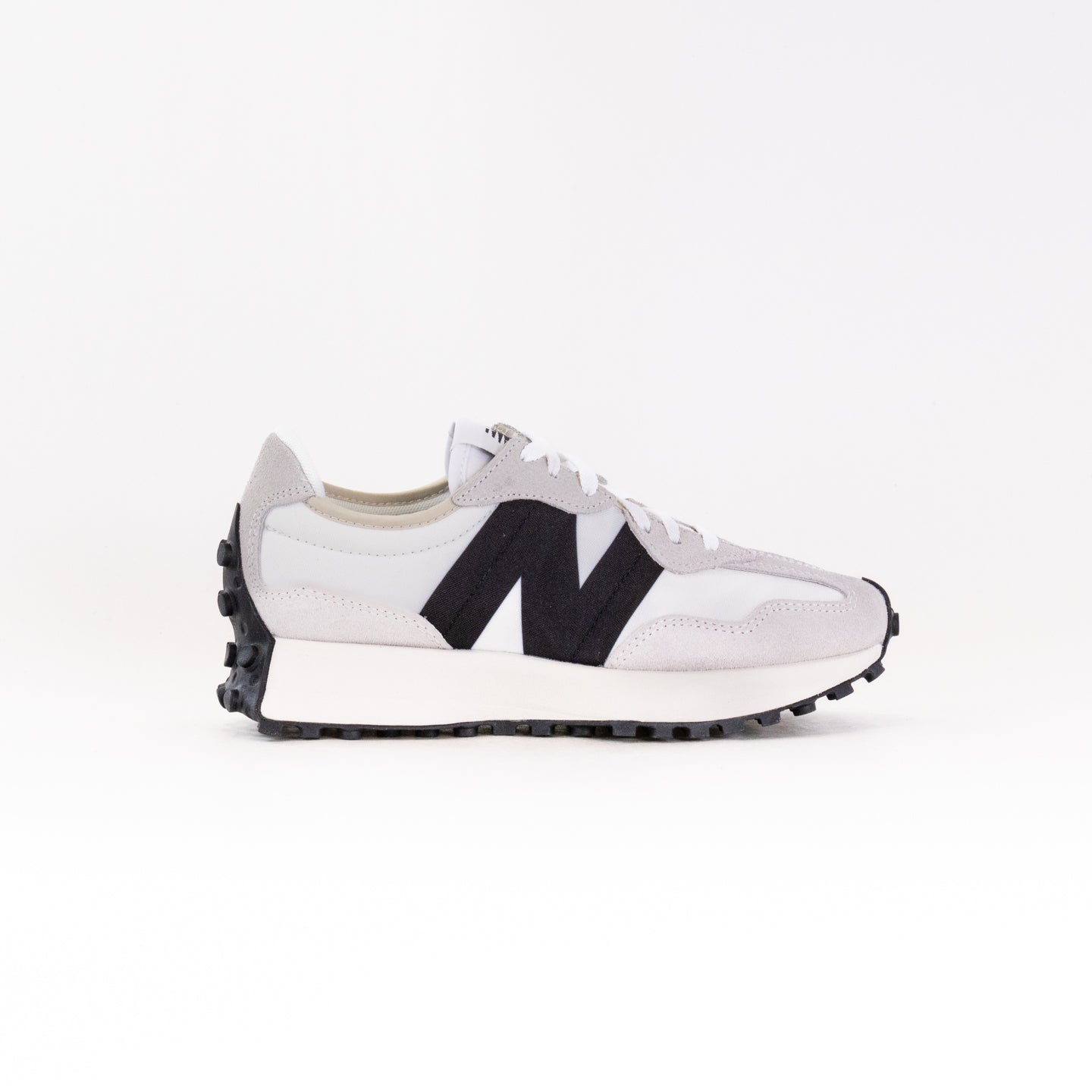 New Balance Women's 327 Running Shoes in Sea Salt, White and Black Color Combination
