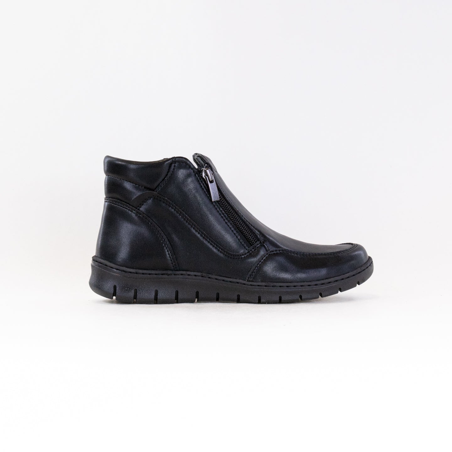 V-Italia 826 Women's Casual Ankle Boots in Elegant Black Leather