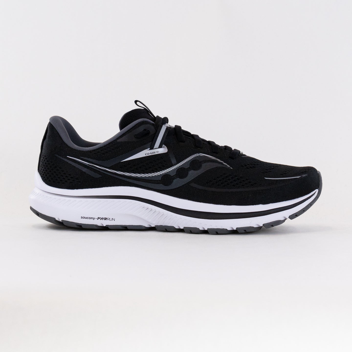Saucony Men's Omni 21 Wide Running Shoes in Black/White