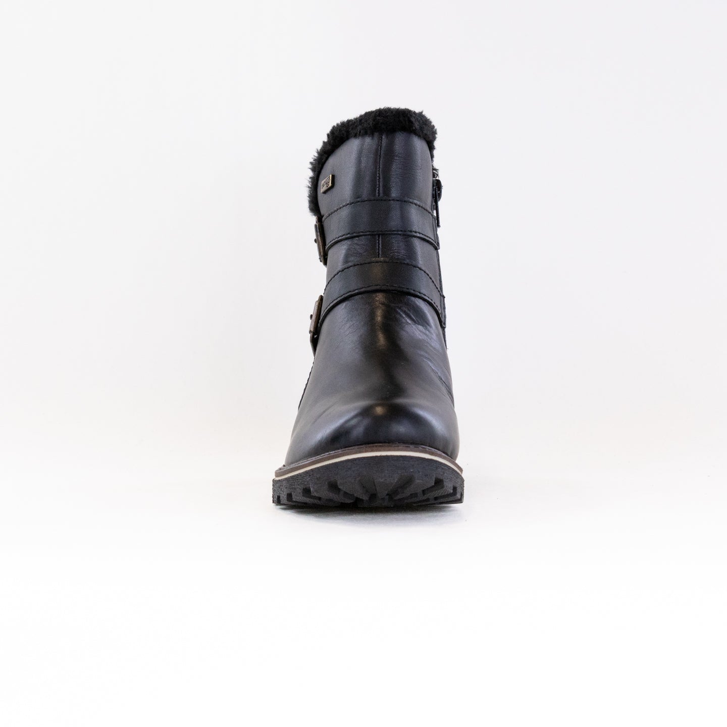 Samira Women's Black Leather Remonte Ankle Boots - D8484 Model