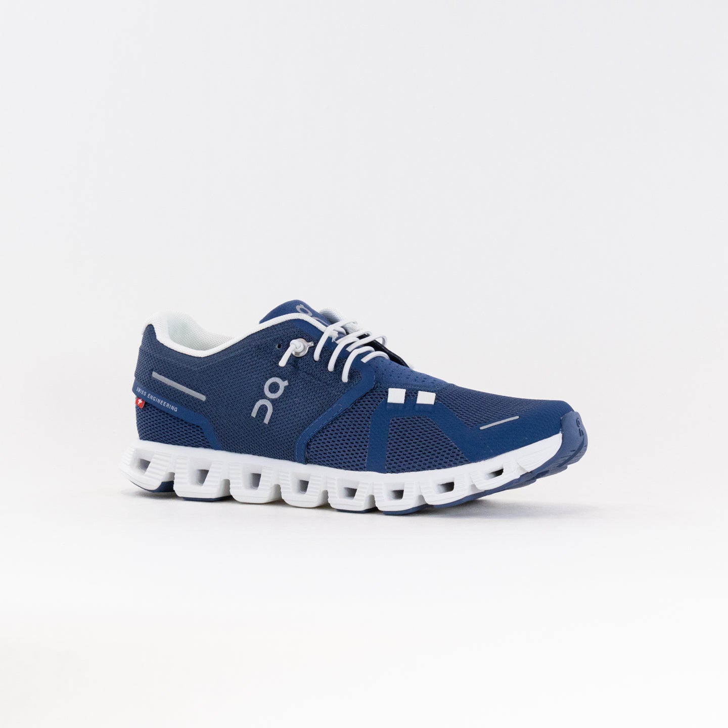 On Women's Cloud 5 Running Shoes - Denim/White Colorway