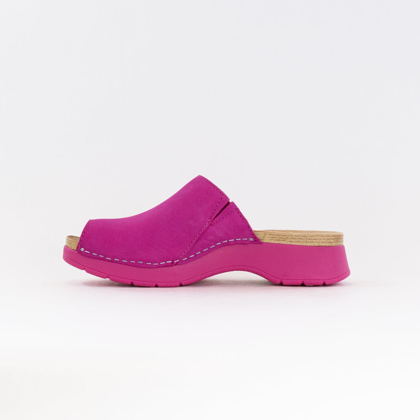 Dansko Women's Ravyn Nappa Peep Toe Sandal in Fuchsia