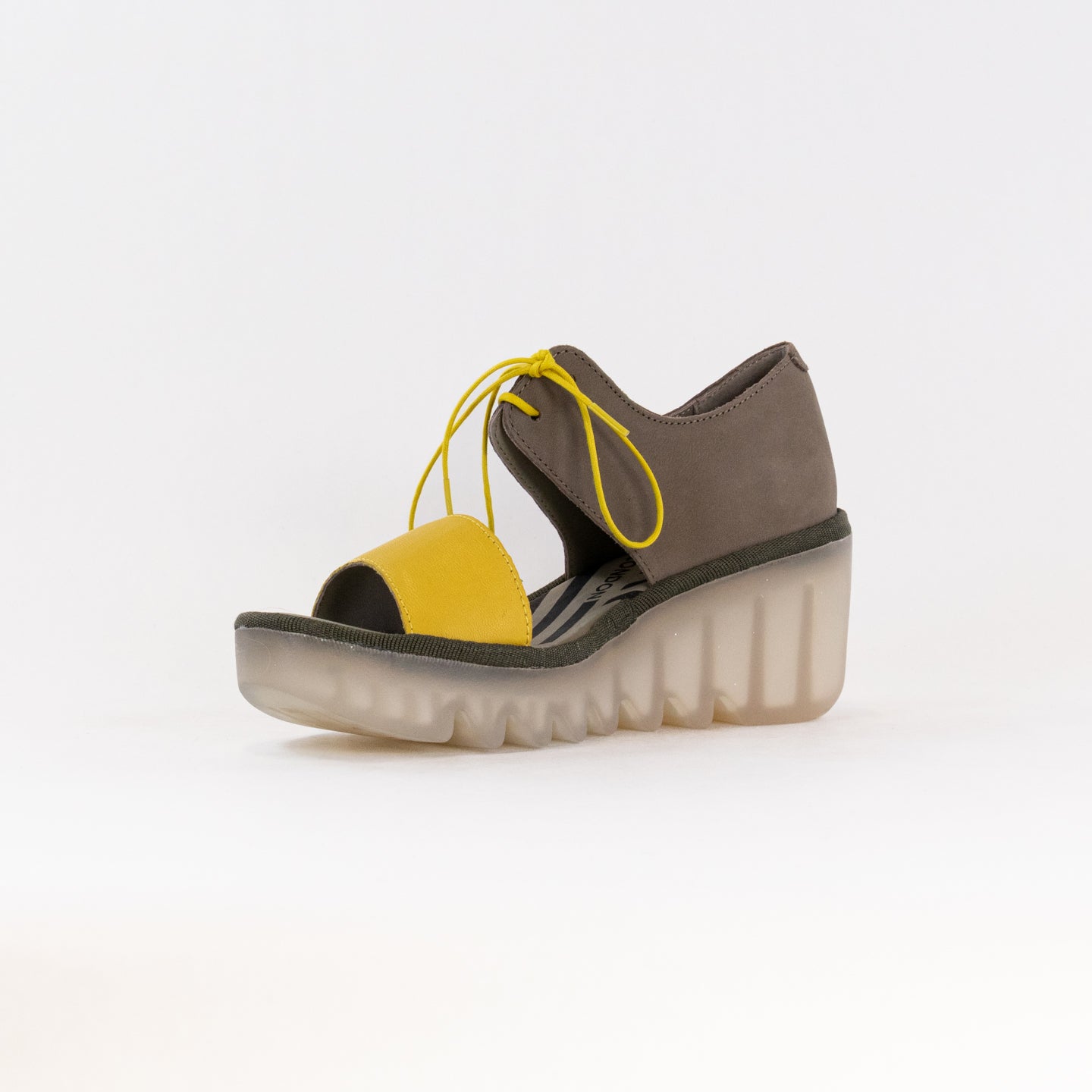 Women's FLY London BILU465FLY Yellow/Khaki Crossover Comfort Sandals
