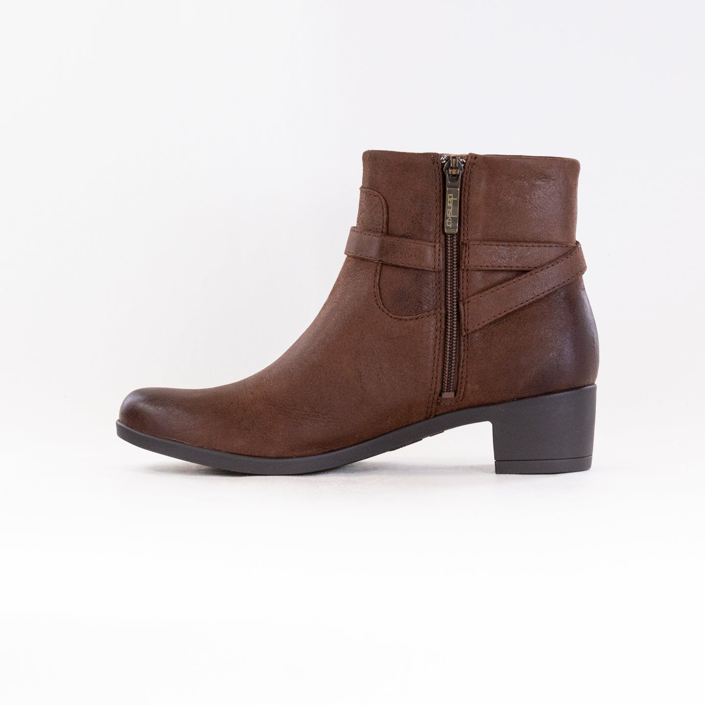 Dansko Women's Cagney Brown Burnished Suede Leather Booties