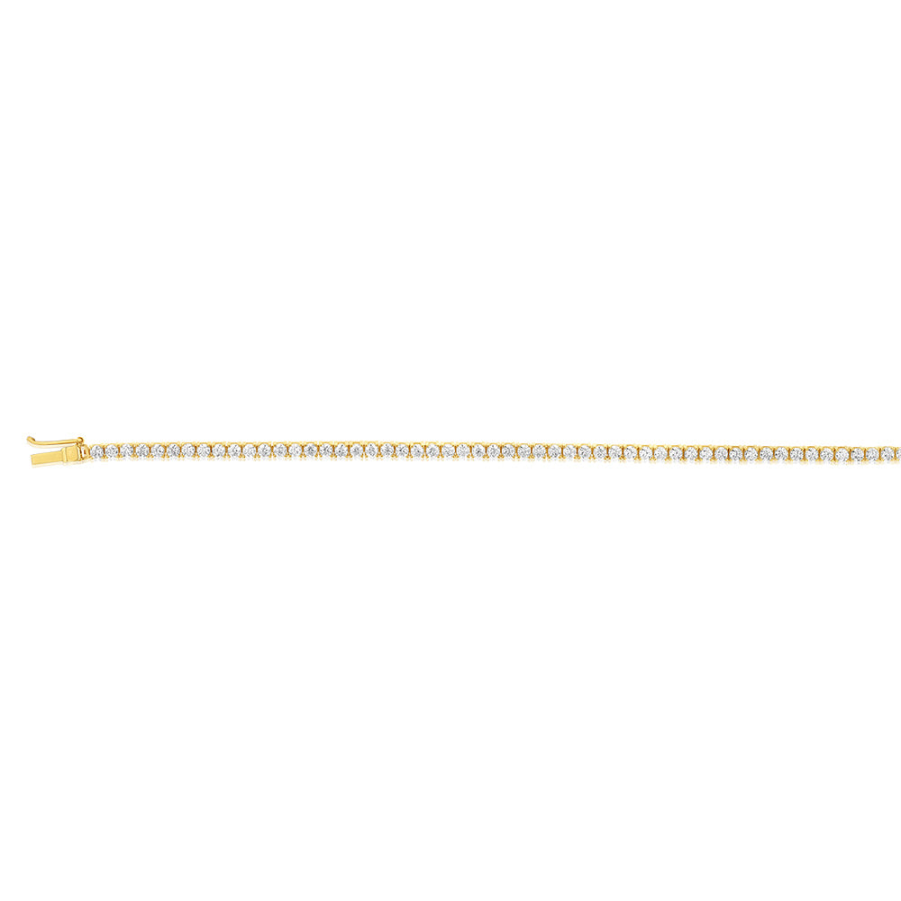 19cm 9ct Yellow Gold Tennis Bracelet with Sparkling Cubic Zirconia