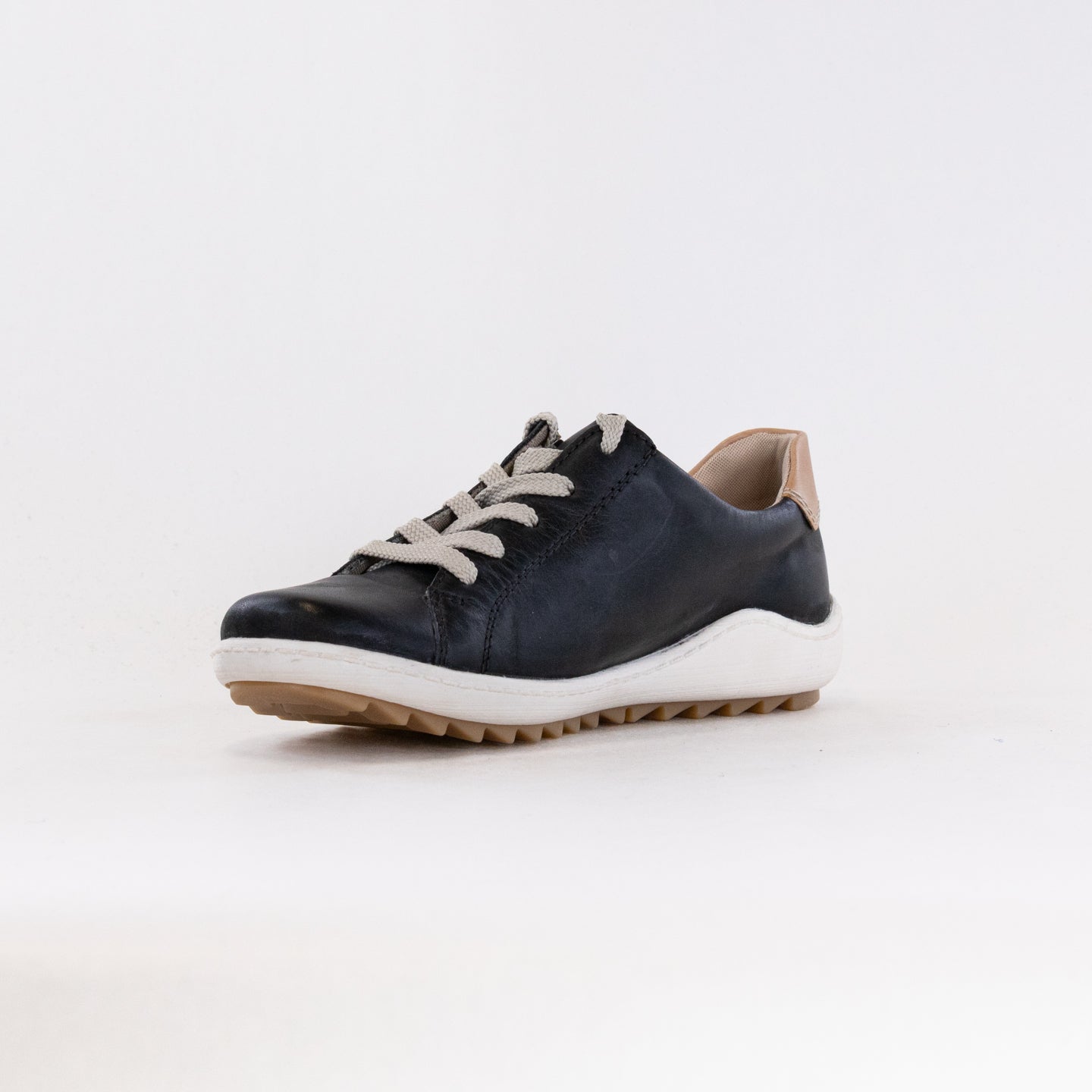 Stylish Women's Black Leather Rieker Liv R1417 Sneakers