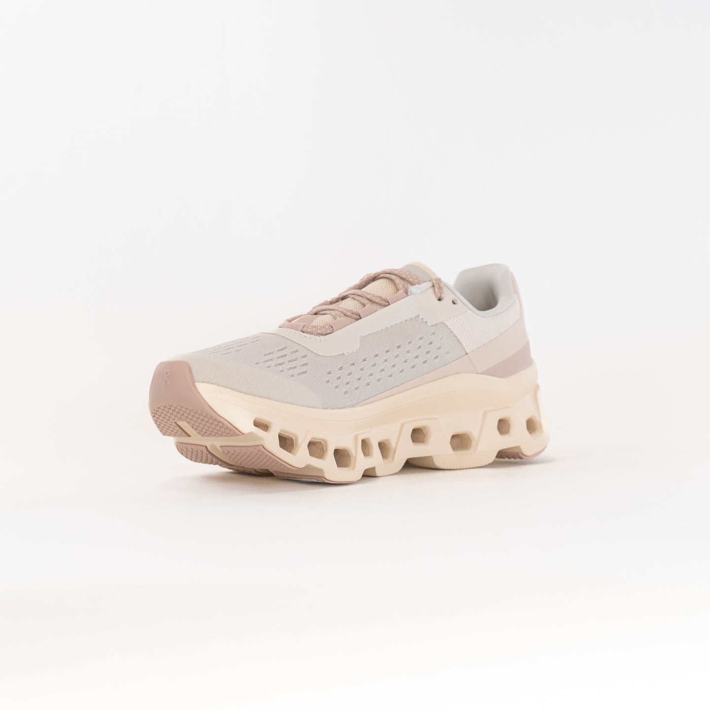 On Women's Cloudmonster Running Shoes - Moon/Fawn Colorway