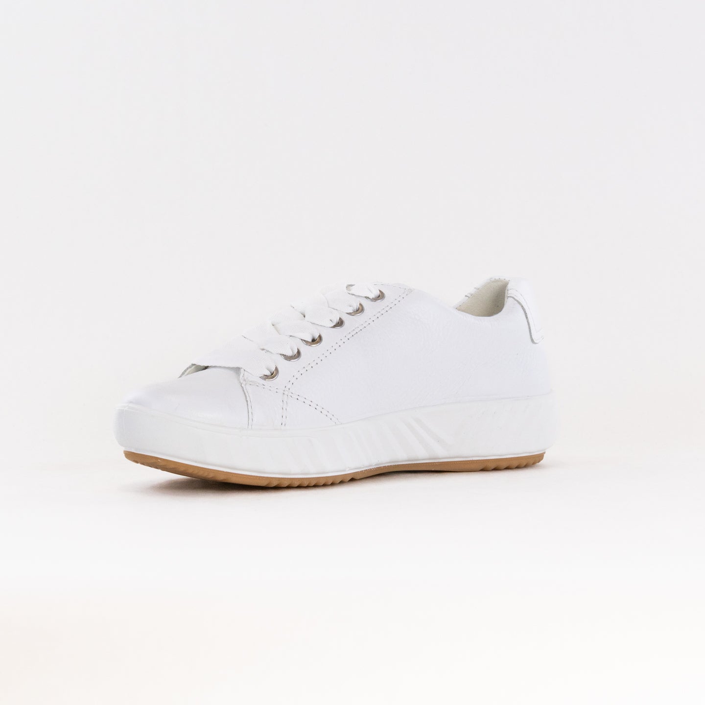Women's White Leather Ara Alexandria Lace - Up Casual Sneakers for Stylish Comfort