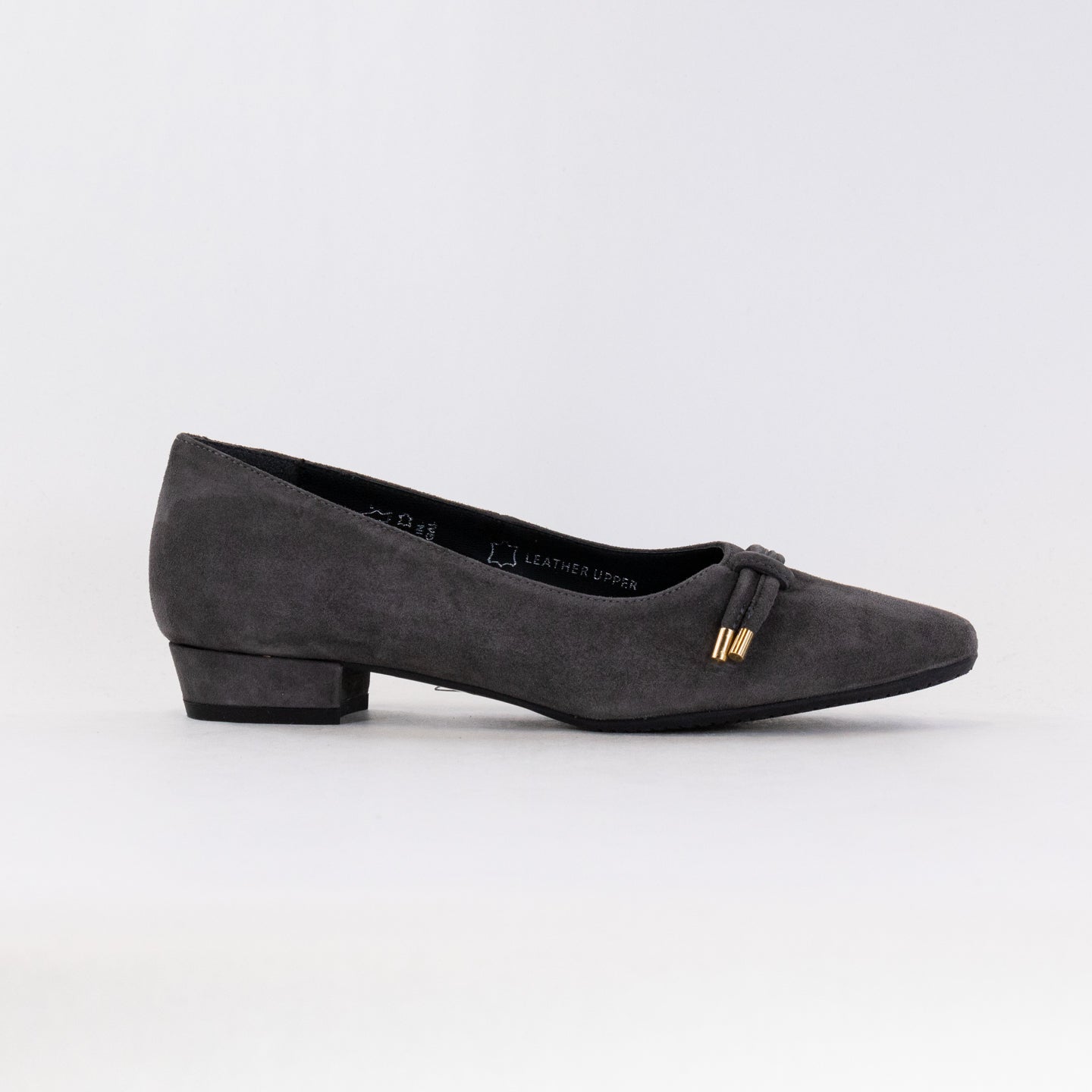 Women's Grey Suede Eric Michael Kim Low - heeled Loafers for Work or Dress