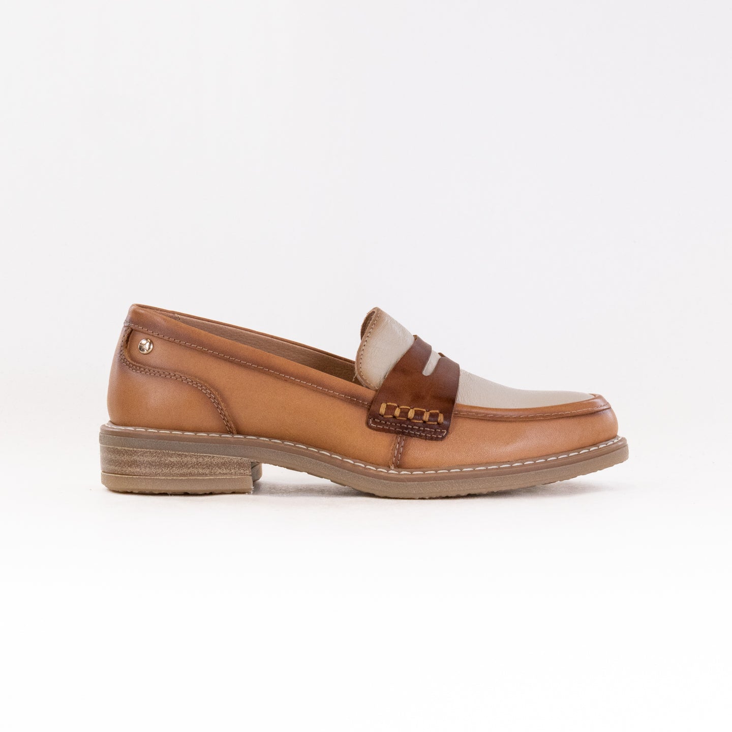 Pikolinos Women's Aldaya W8J - 3541C3 Almond - Colored Calfskin Leather Penny Loafers