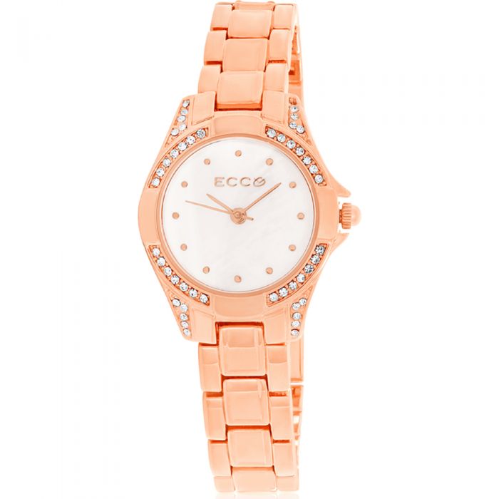 Exquisite ECC Women's Watch with Rose Gold Plating