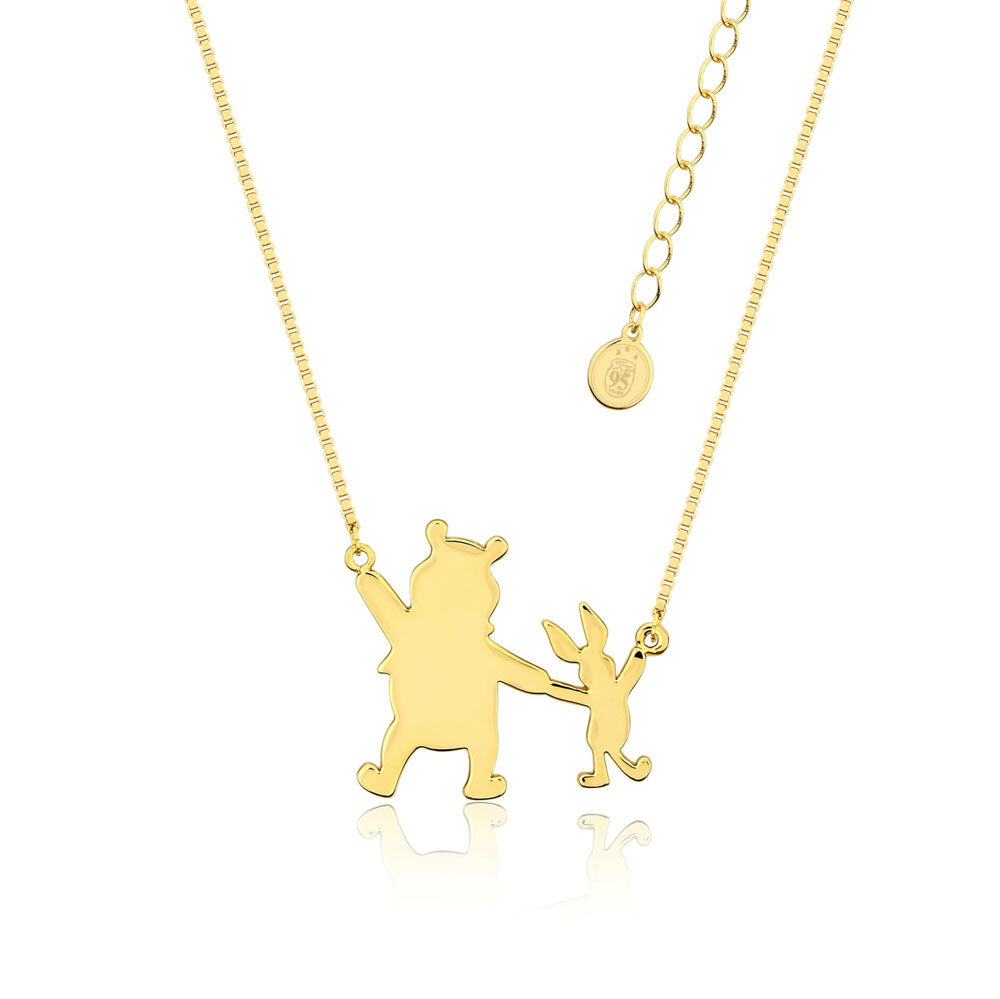 Disney Gold Plated Winnie The Pooh and Piglet Charm Pendant on 45+7cm Chain