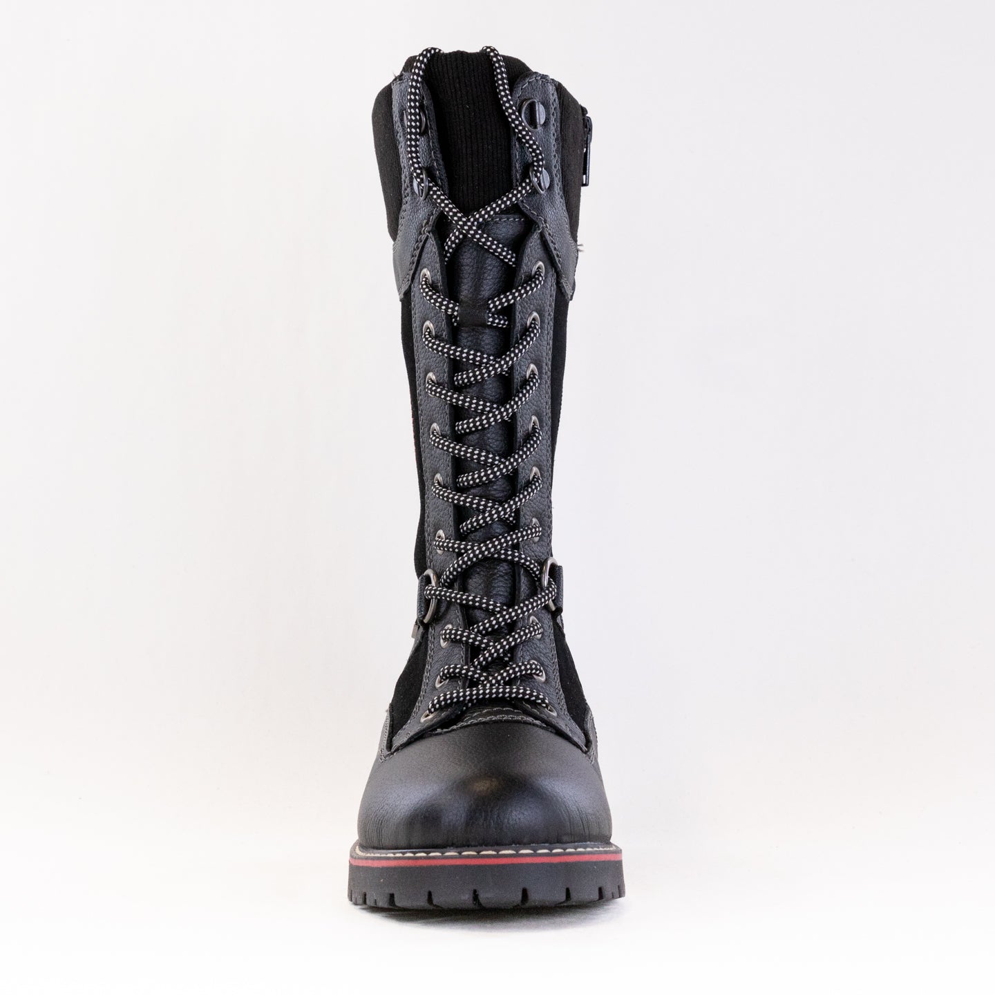 Stylish Women's Black Remonte Sarolta D9380 Suede Lace - up Boots