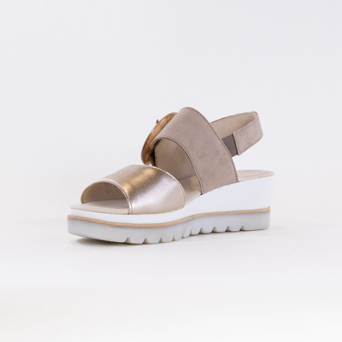 Gabor Women's Fashionable Pewter/Rabbit Leather Sandals - Model 44.645.62