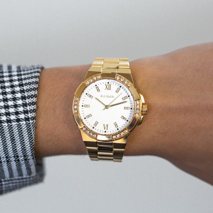 Ellis & Co Luxury 'Alyse' Gold Plated Wristwatch