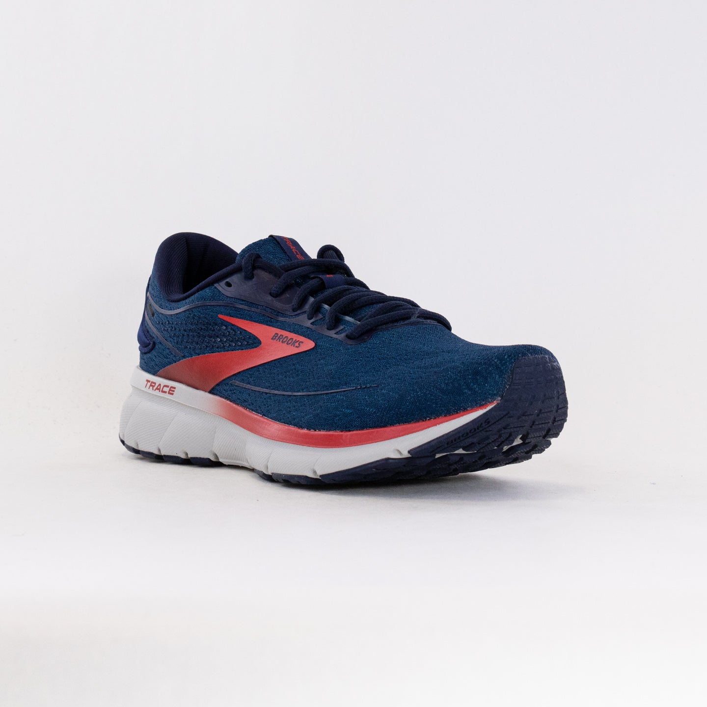 Men's Brooks Trace 2 Running Shoes in Peacoat, Grey and Red