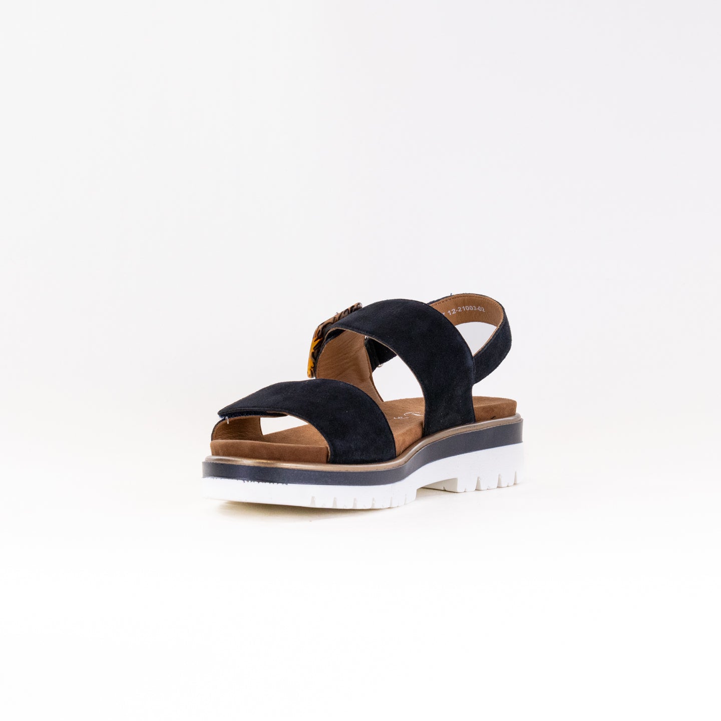 Navy Kid Suede Women's Ara Marbella Triple - Adjustable Comfort Sandals