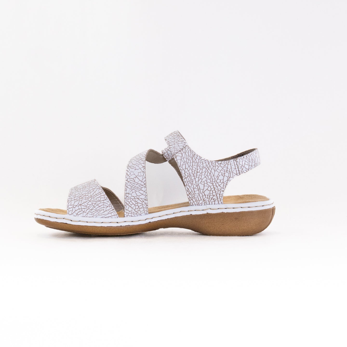 Rieker Women's White Regina C7 Leather Sandals