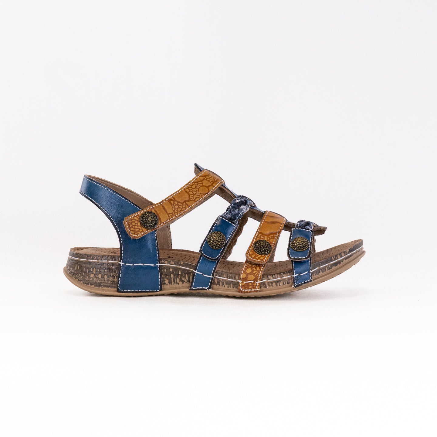 Spring Step L'Artiste Women's Delila Sandals in Blue Multi Color