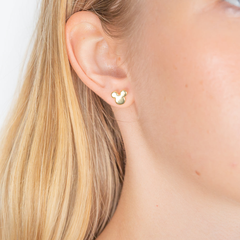 Fun Disney Gold Plated Mickey Mouse Stud Earrings for Jewelry Lovers