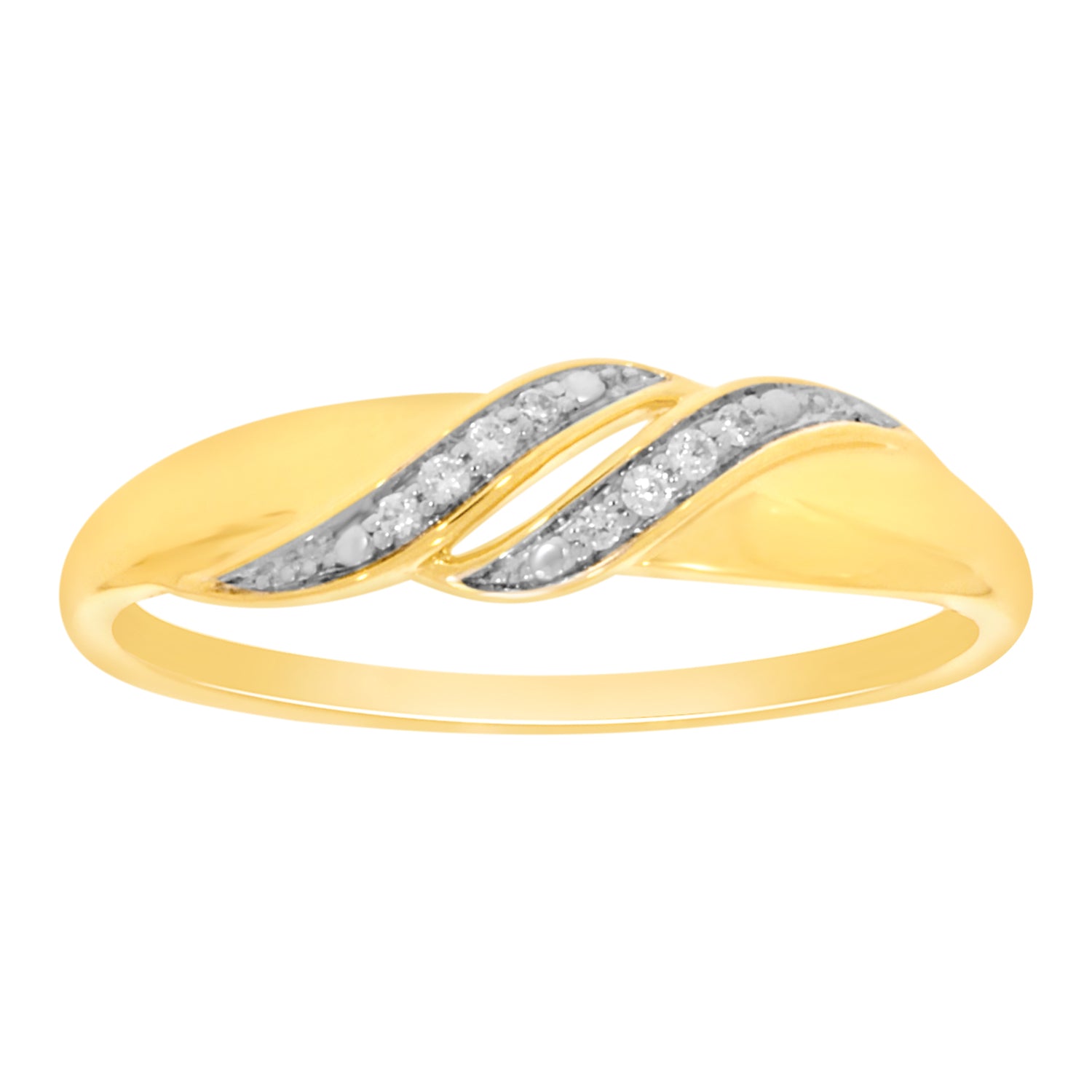 Stunning 9ct Yellow Gold Ring Adorned with 8 Brilliant Round Diamonds