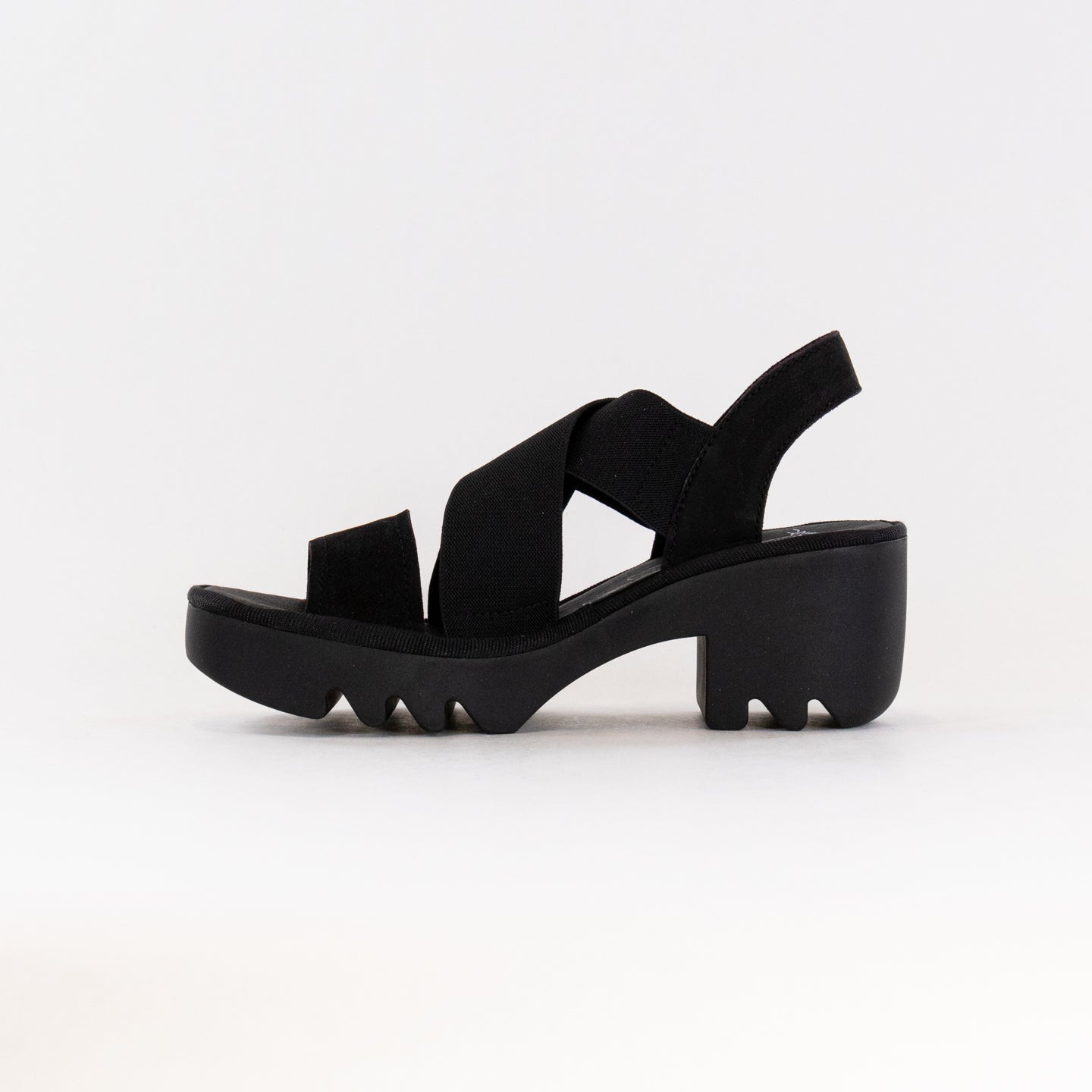 Stylish Fly London Women's Black Leather Crossover Sandals - Model TAJI502FLY