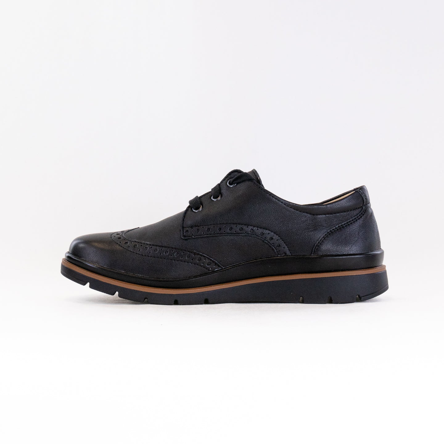 Fidelio Women's Black Leather Brogue Shoes - Model 505102