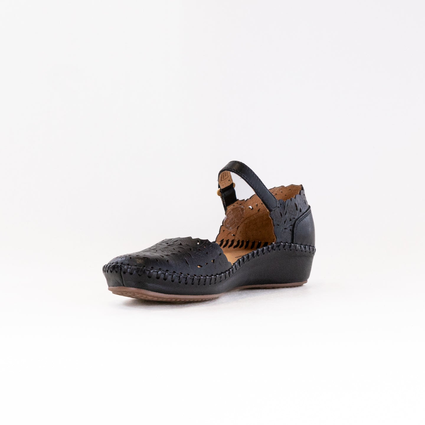 Pikolinos Women's P. Vallarta 655-0906 Black Calfskin Leather Ballerina Flats