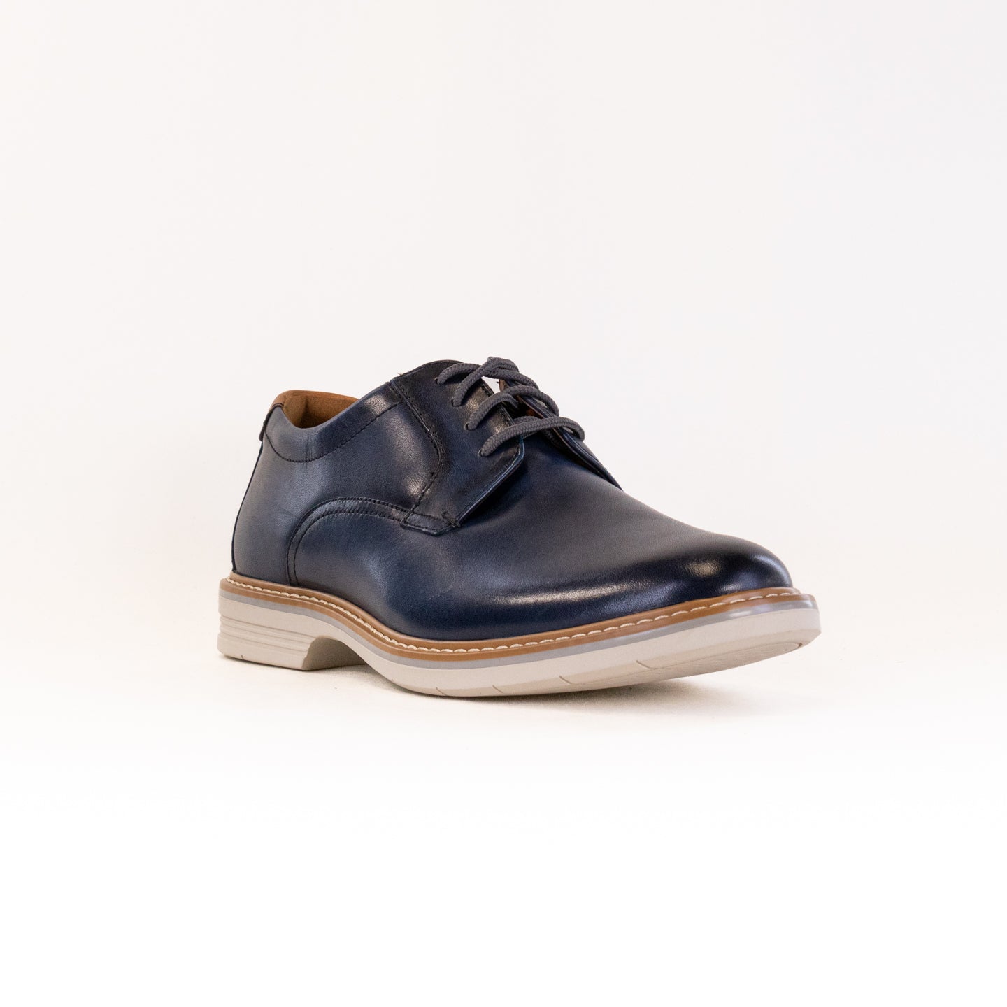 Florsheim Men's Navy Leather Norwalk Plain Toe Oxford Dress Shoes