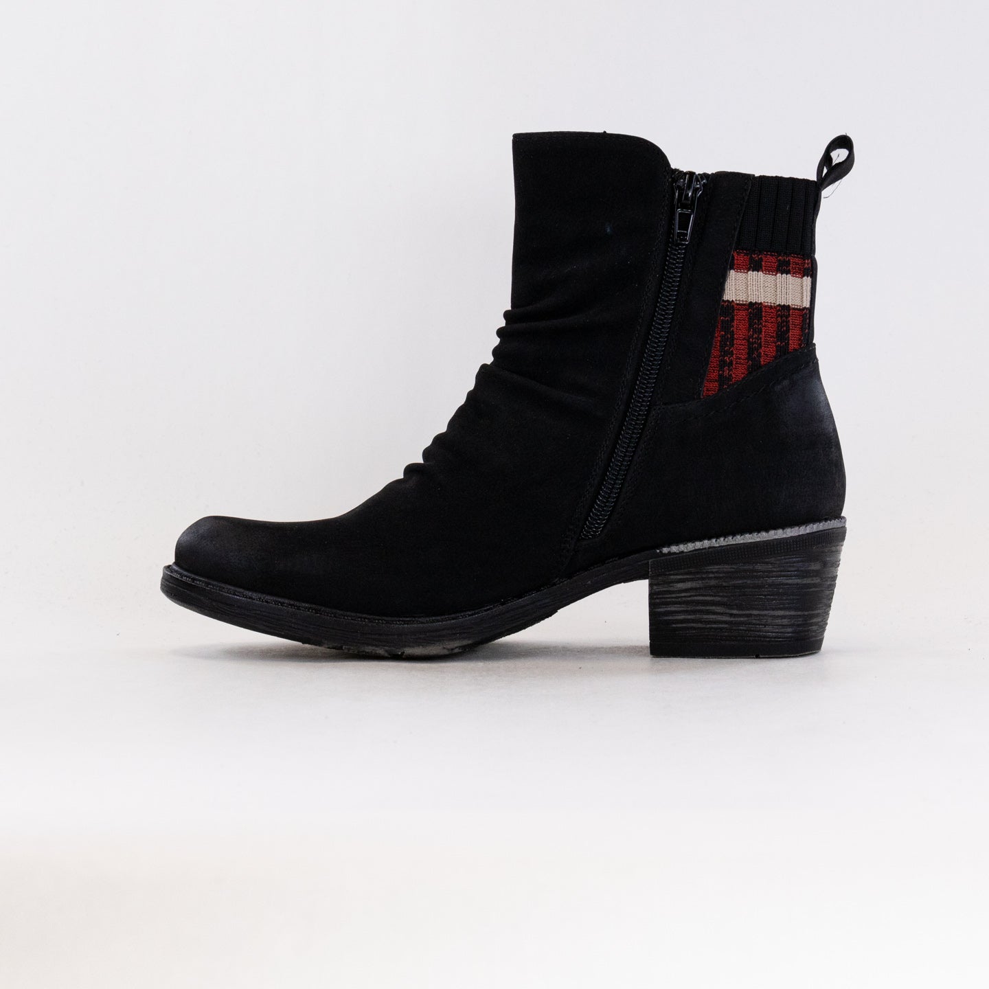 Stylish Women's Remonte R1172 Black Booties with Sweater Detail
