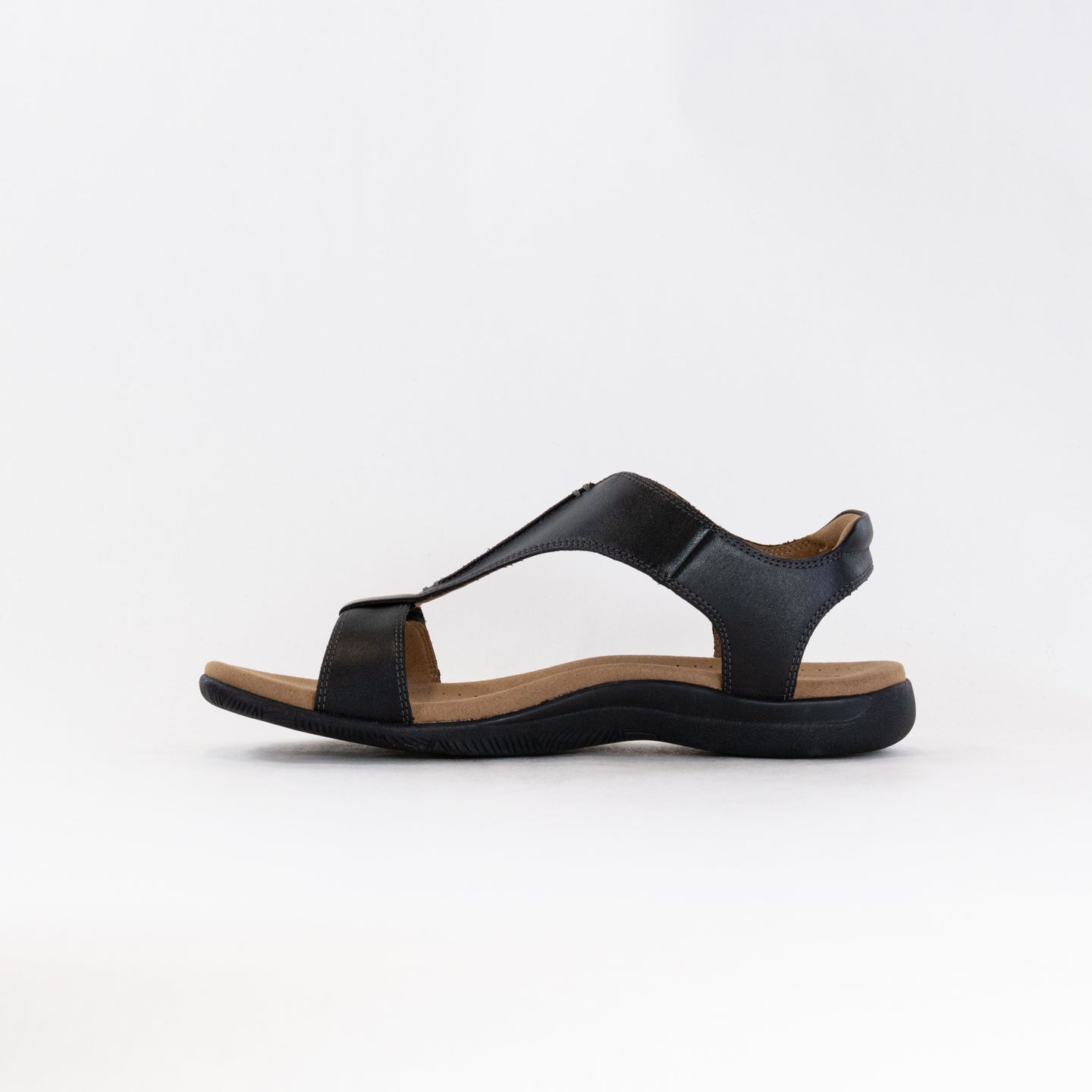 Taos Women's Premium Black Leather Sandal - The Show