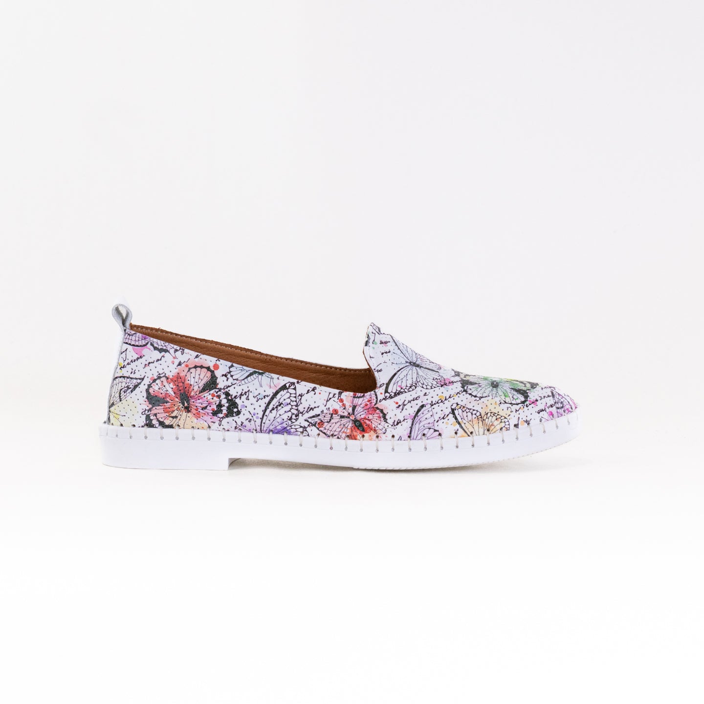 Spring Step Women's Flat Leather Carraway Shoes in Purple Multi Color
