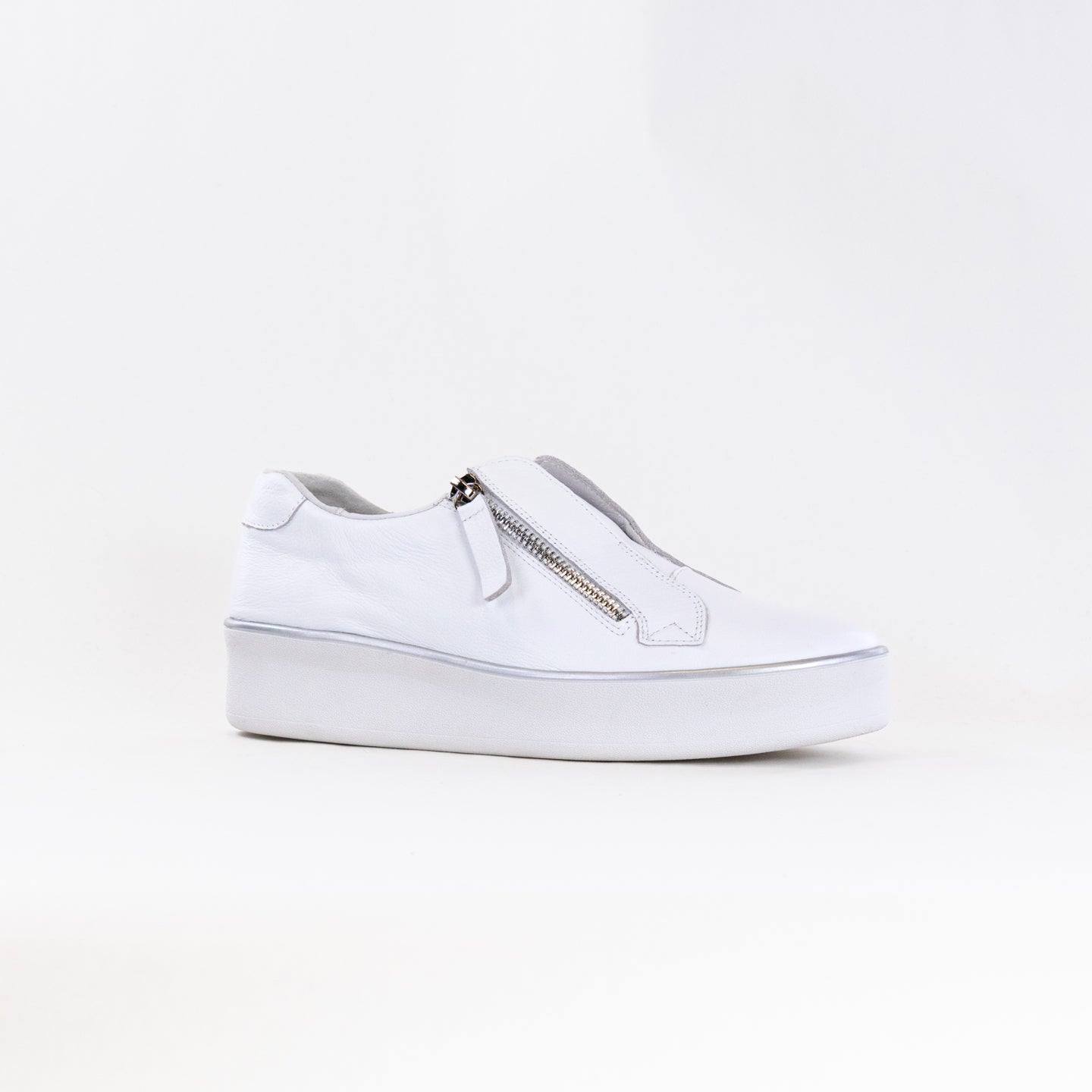 Women's White Leather Casual Orthotic-Friendly Ziera Zikta Sneakers