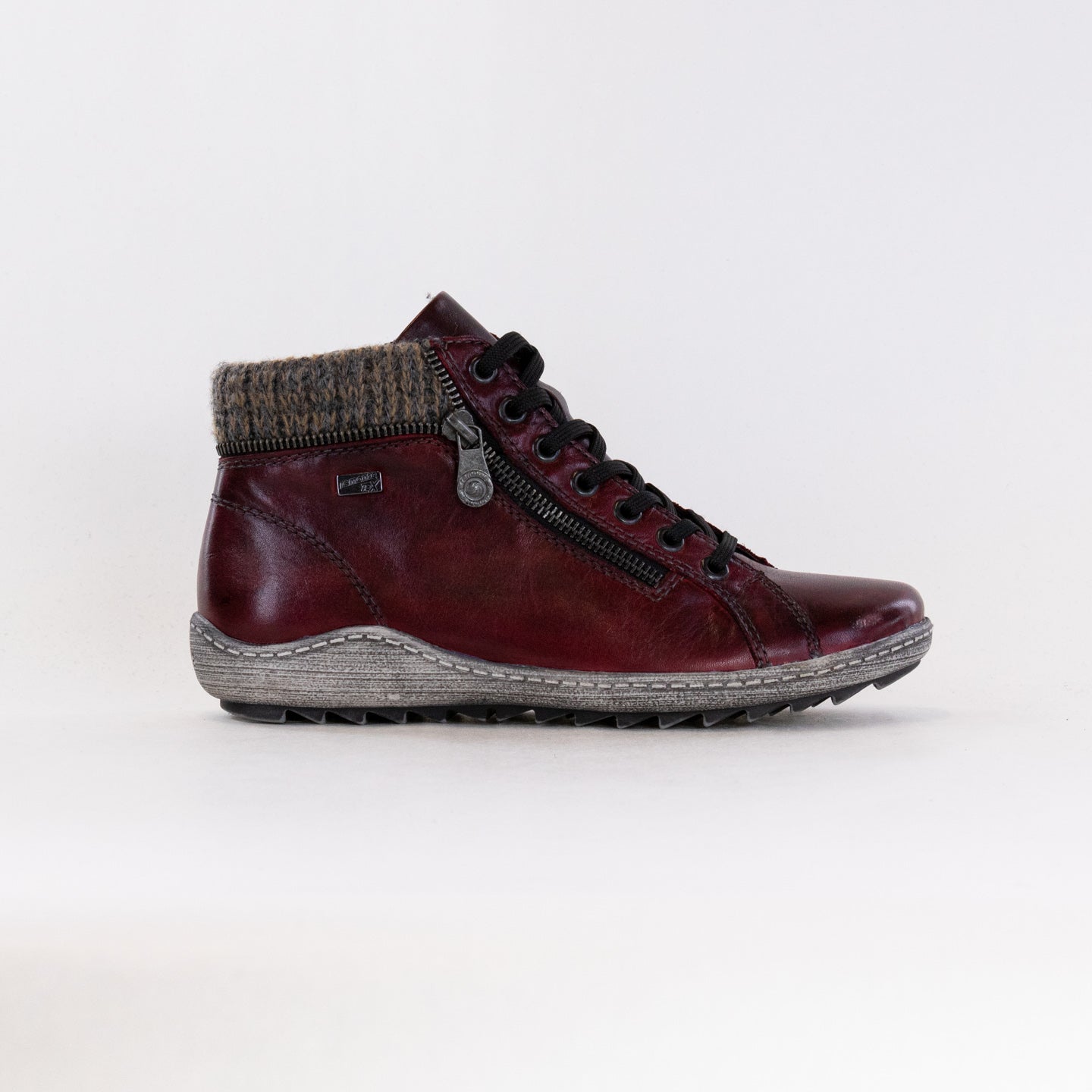 Stylish Women's Wine-colored Remonte R1473 Lace-up Booties