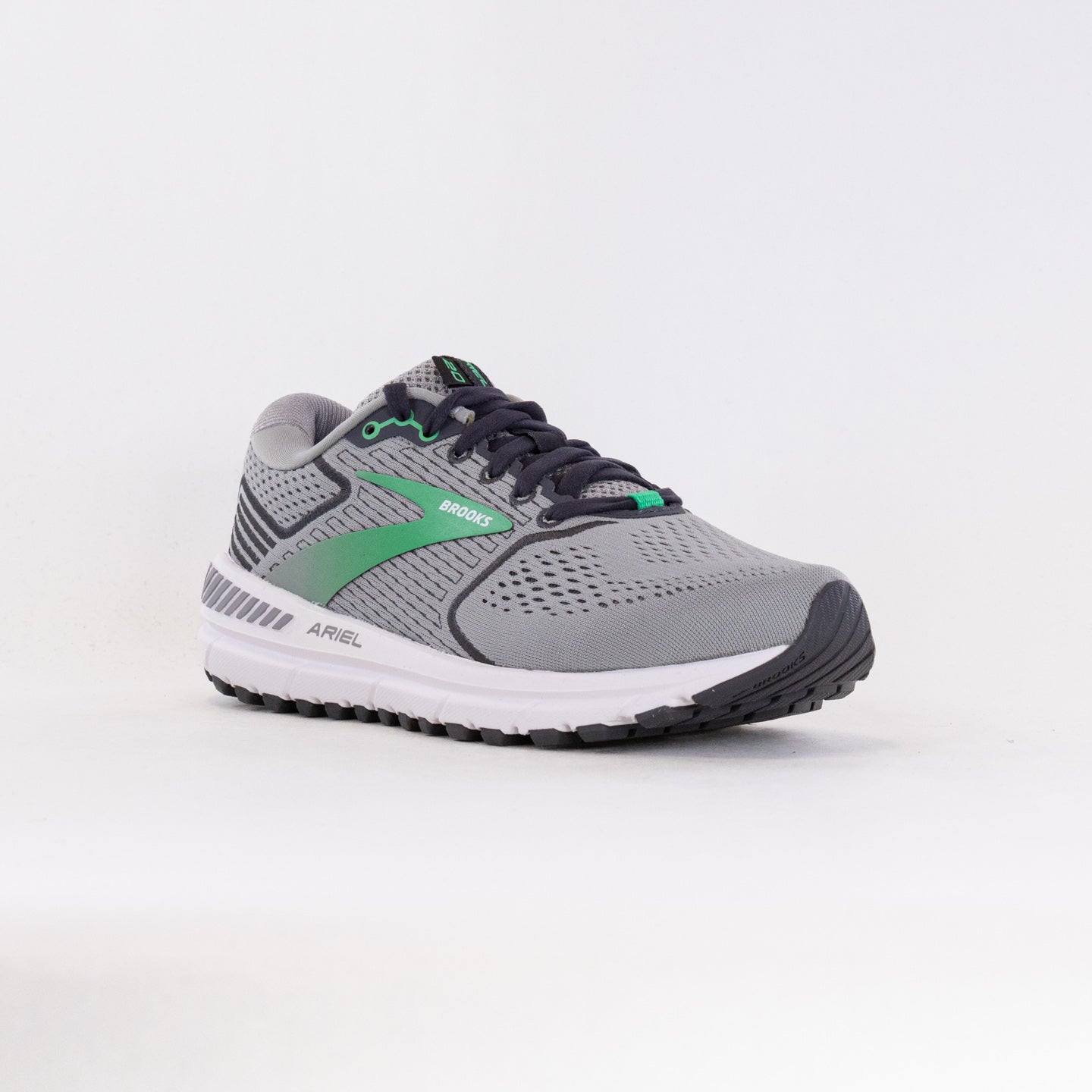 Women's Brooks Ariel 20 Running Shoes in Alloy/Blackened Pearl/Green
