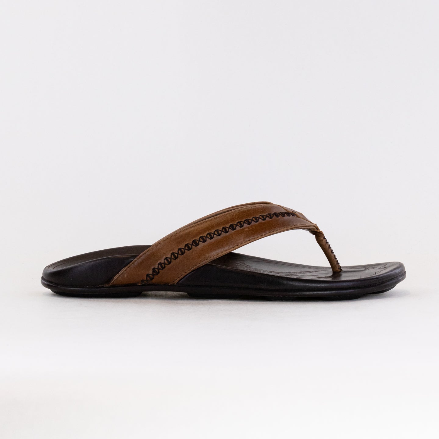 Olukai Men's Mea Ola Sandals in Tan and Dark Java Colors