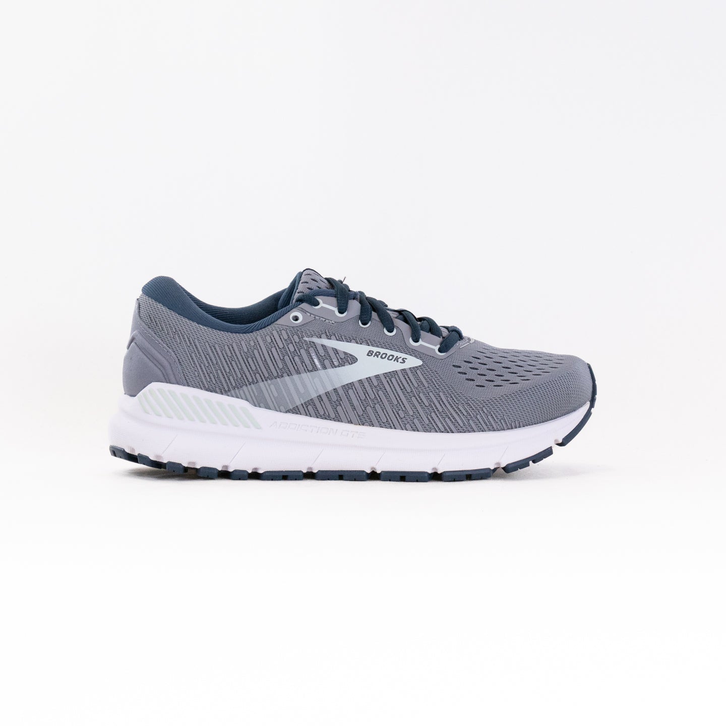 Women's Brooks Addiction GTS 15 Running Shoes in Grey, Navy, and Aqua Colors