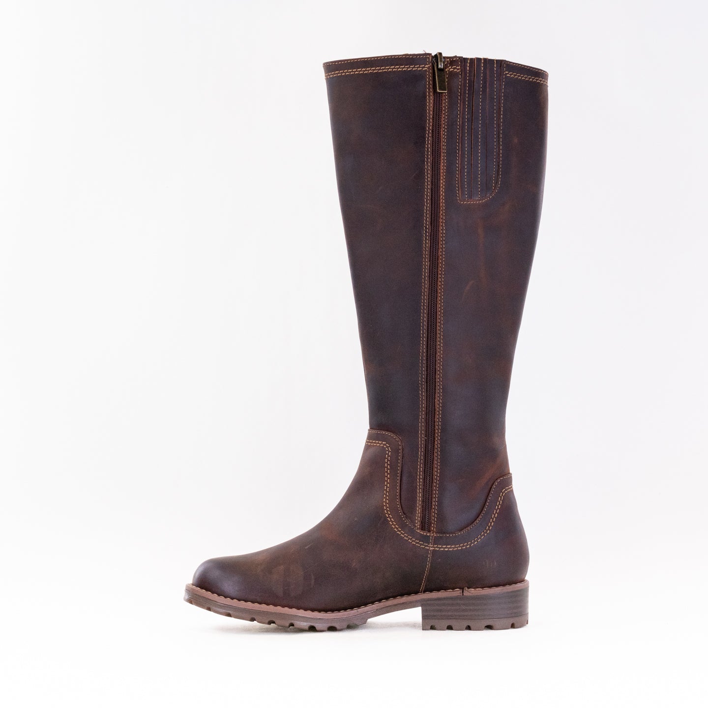 Women's Classic British Tan Leather Clarks Aspra Hi Knee - High Boots