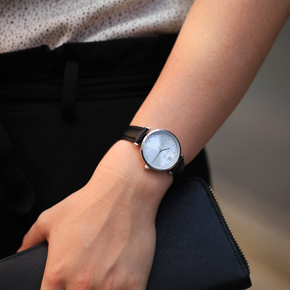 Ellis & Co Stella Quartz Fashion Watch with Black Band
