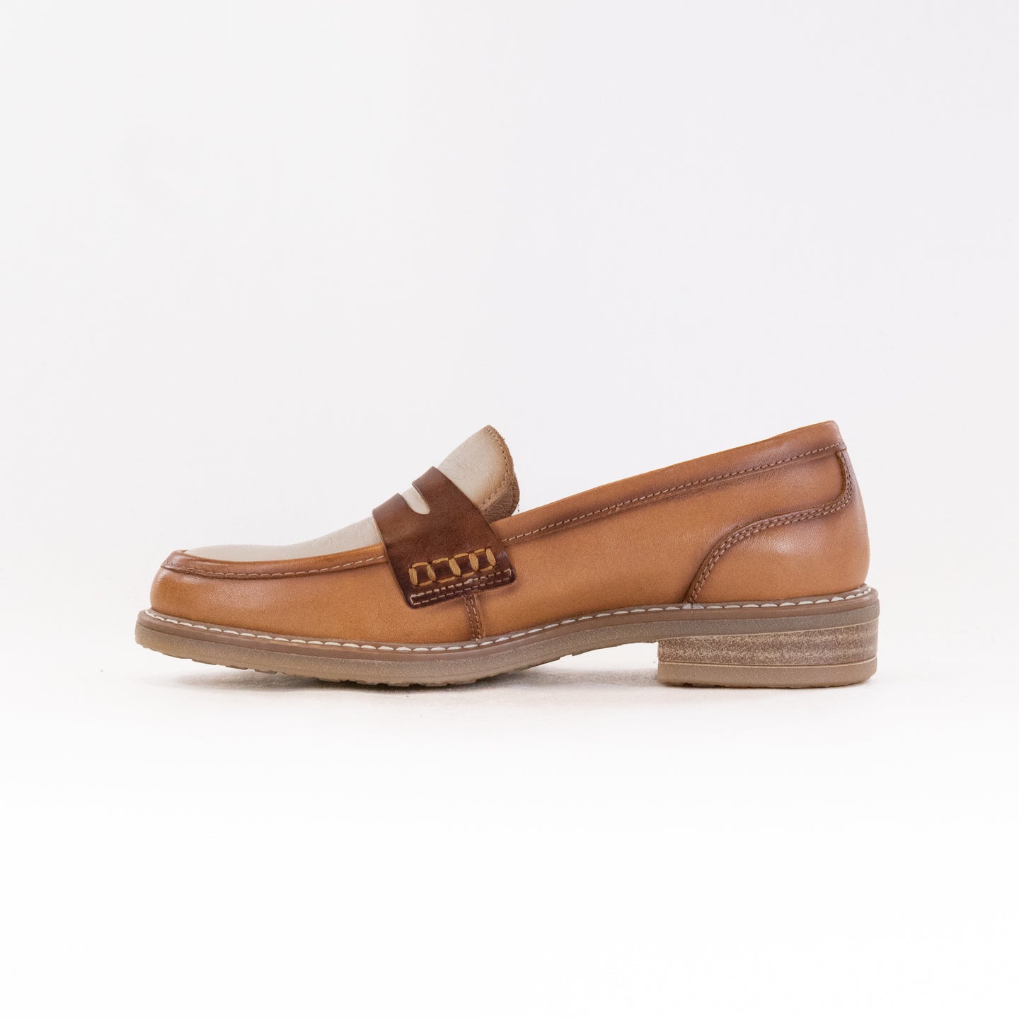 Pikolinos Women's Aldaya W8J - 3541C3 Almond - Colored Calfskin Leather Penny Loafers