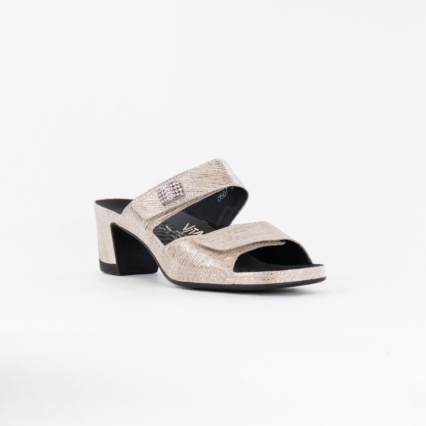 Women's Vital Joy Mule Sandals in Stunning Dunk Gold Metallic Leather