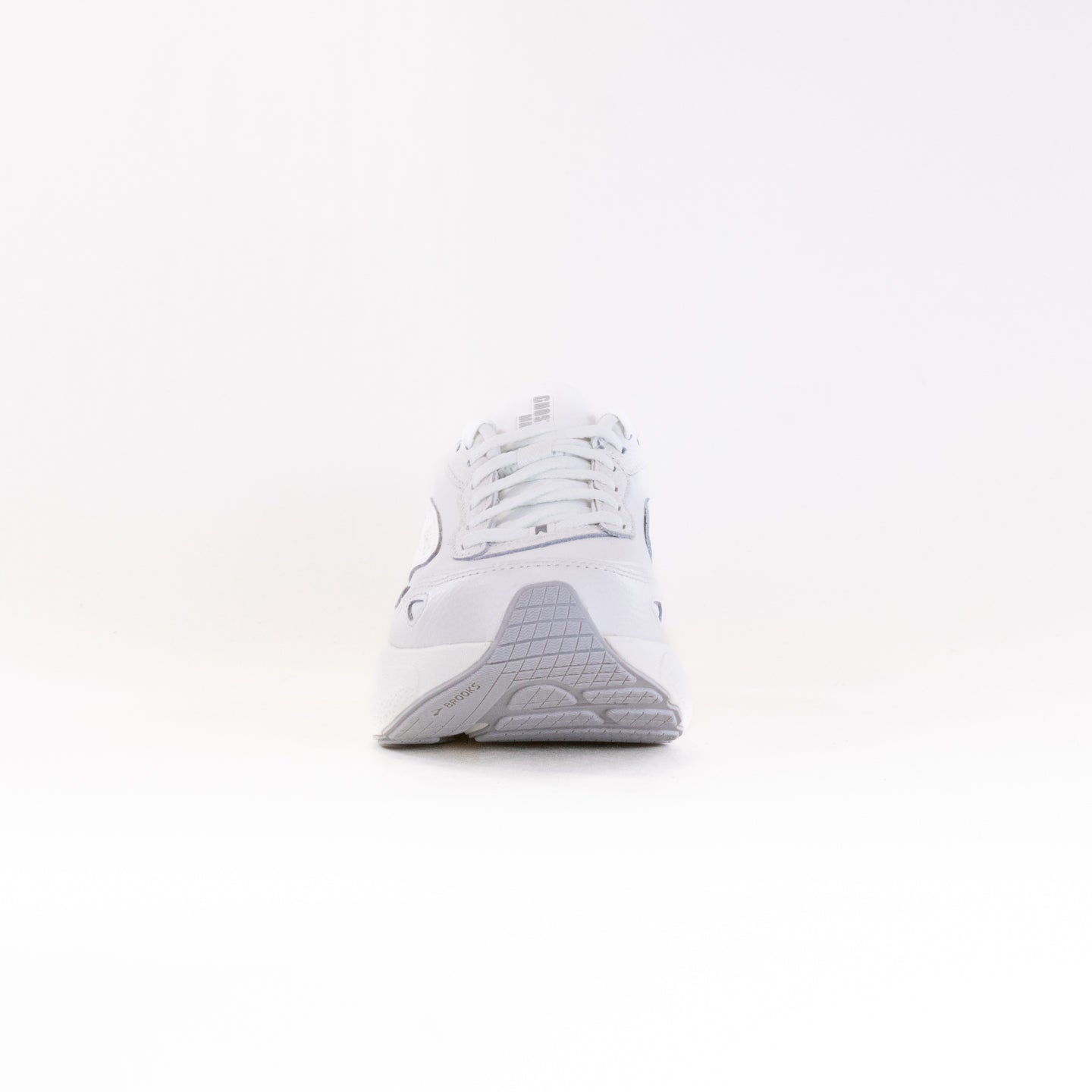 Men's Brooks Ghost Max Leather Running Shoes - White/White Colorway