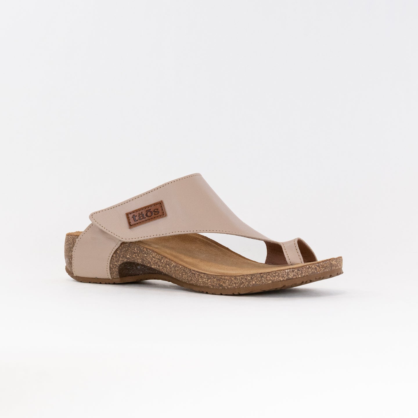 Women's Natural Taos Adjustable Hook & Loop Leather Wedges