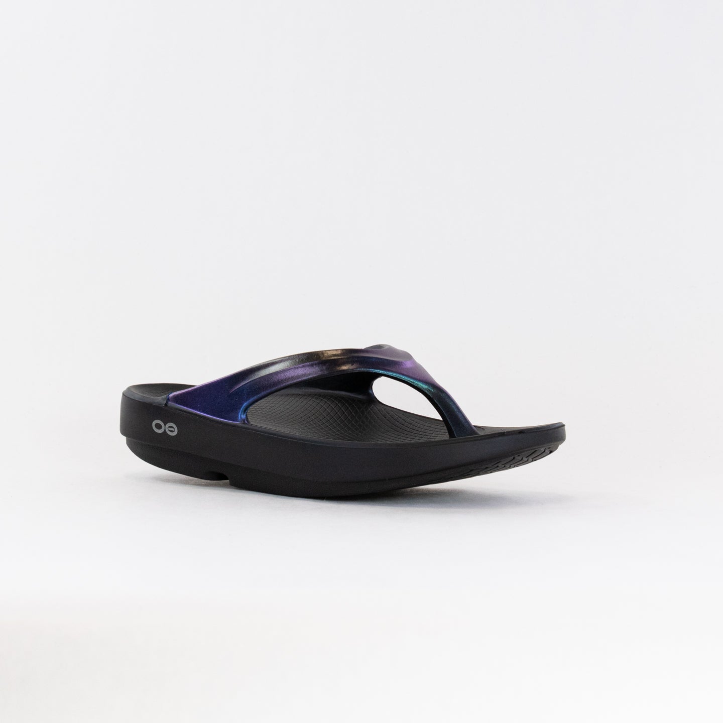 Women's OOFOS OOlala Luxe Sandals in Midnight Spectre Color