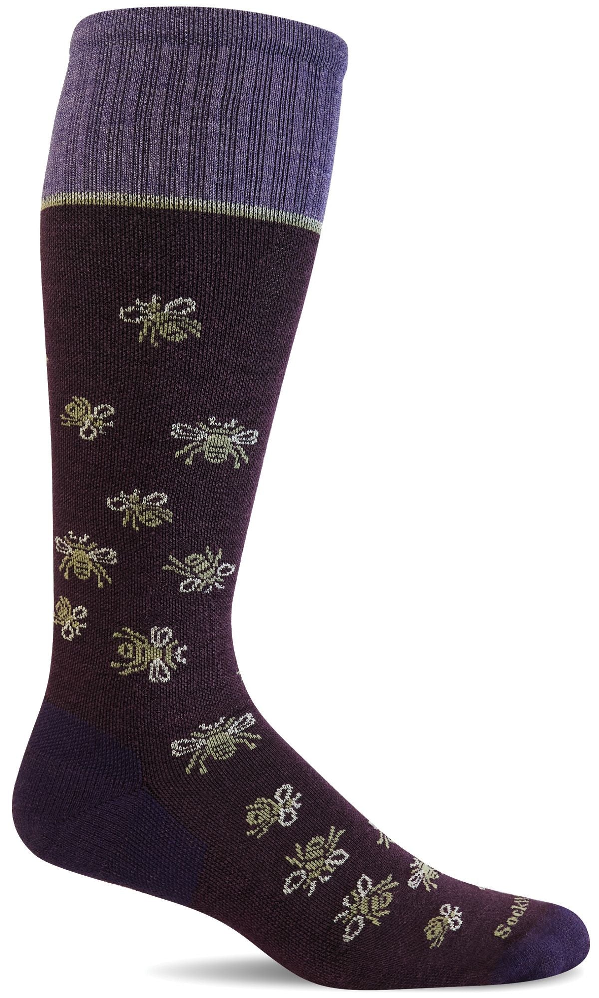 Sockwell Women's Busy Bee Knee High Socks with Moderate Compression for Comfort and Support