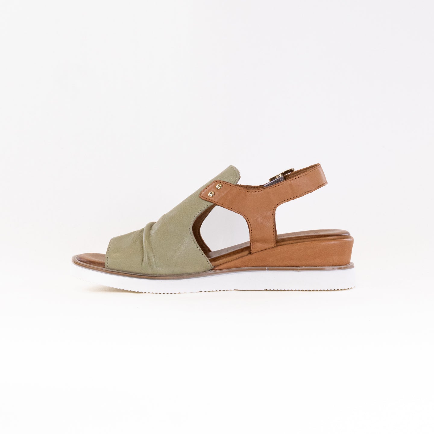 Women's Spring Step Dorotha Olive Multi Leather Sandals with Adjustable Straps