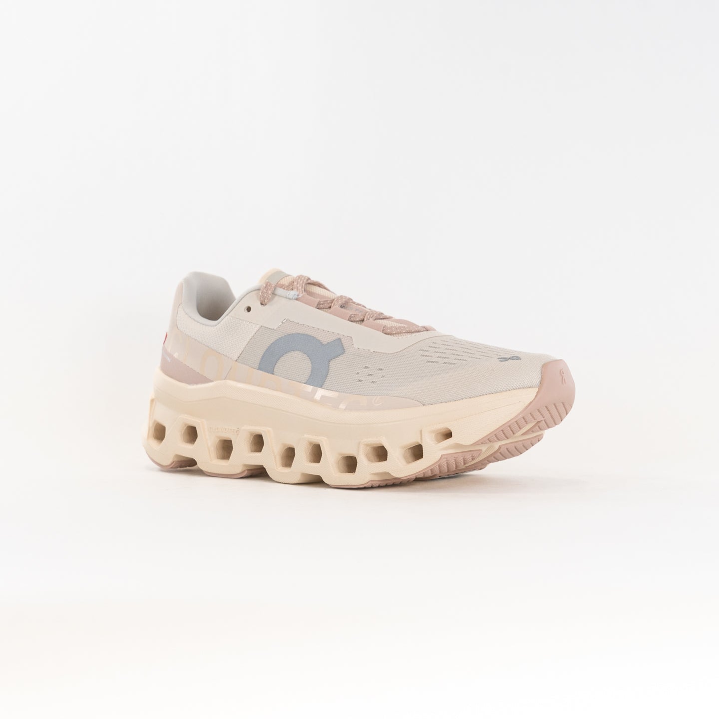 On Women's Cloudmonster Running Shoes - Moon/Fawn Colorway