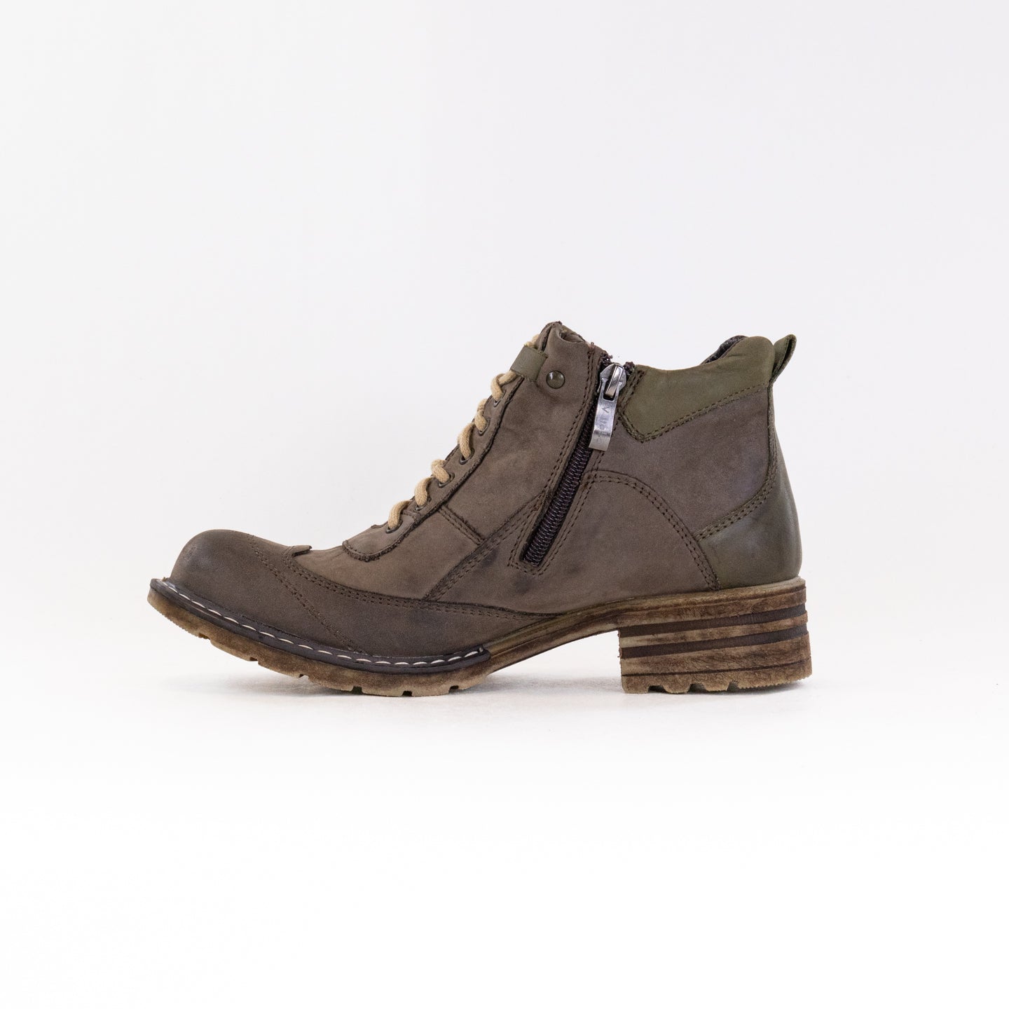 Women's V-Italia 1162 Giovanne Olive Ankle Booties - Supportive for Long Walks